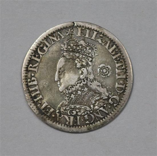 A Queen Elizabeth I silver shilling 1566.